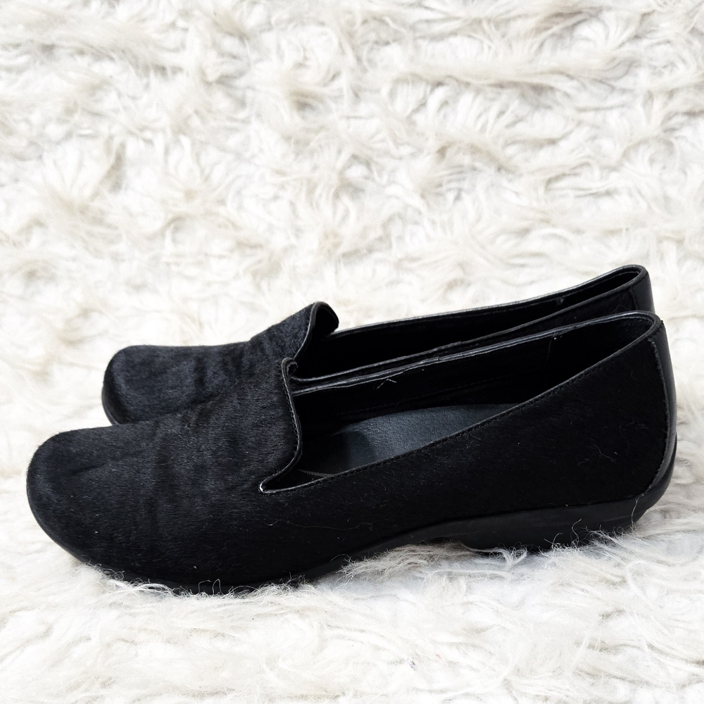 Dansko Olivia Loafers Flats Black Leather Cowhide Comfort Slip On Clogs